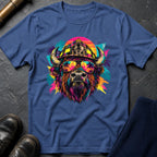 Retro Bison T-Shirt — Heather Indigo