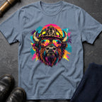 Retro Bison T-Shirt — Stone Blue