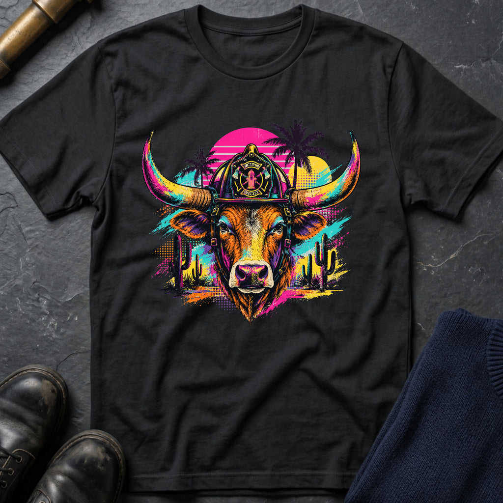 Retro Bull T-Shirt — Black