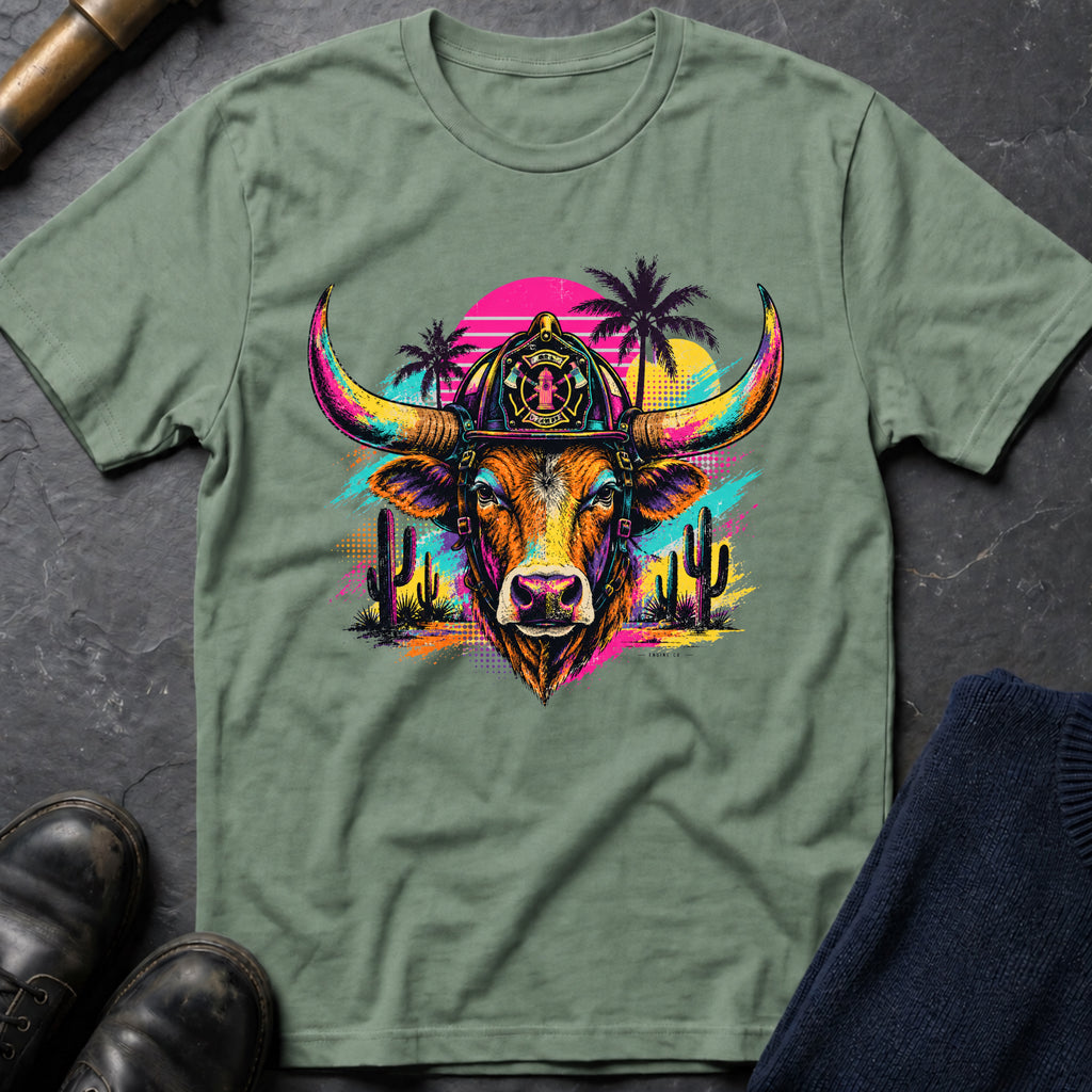 Retro Bull T-Shirt — Sage