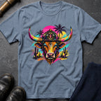 Retro Bull T-Shirt — Stone Blue