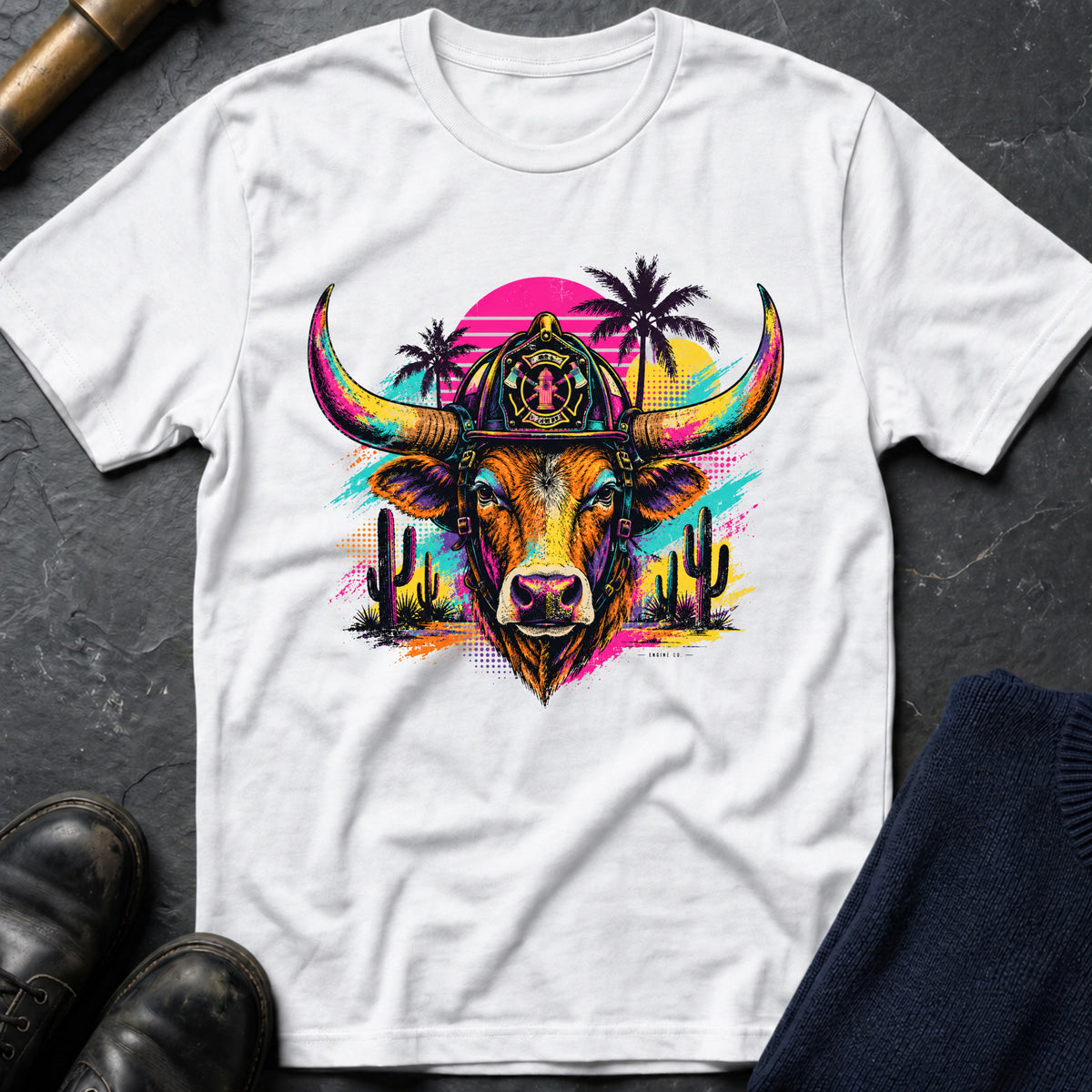 Retro Bull T-Shirt — White