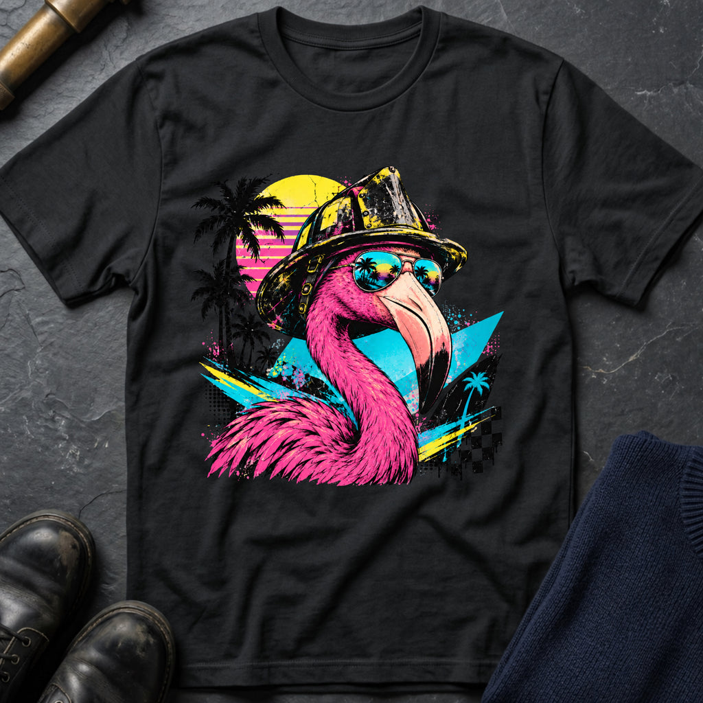 Retro Flamingo T-Shirt — Black