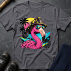 Retro Flamingo T-Shirt — Charcoal