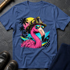Retro Flamingo T-Shirt — Heather Indigo