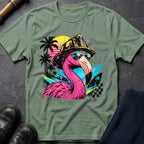 Retro Flamingo T-Shirt — Sage