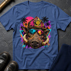 Retro Hog T-Shirt — Heather Indigo