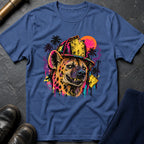 Retro Hyena T-Shirt — Heather Indigo