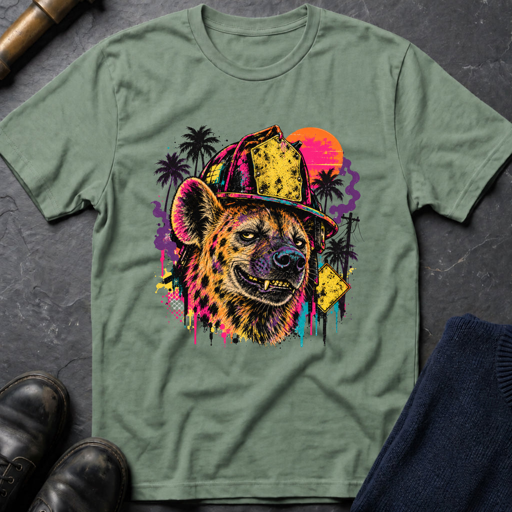 Retro Hyena T-Shirt — Sage