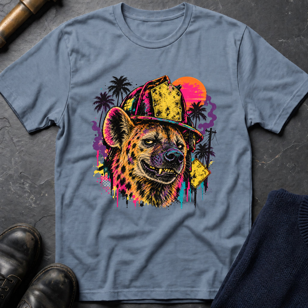 Retro Hyena T-Shirt — Stone Blue