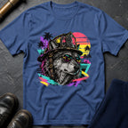 Retro Wolf T-Shirt — Heather Indigo