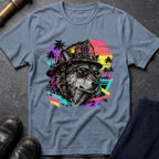 Retro Wolf T-Shirt — Stone Blue